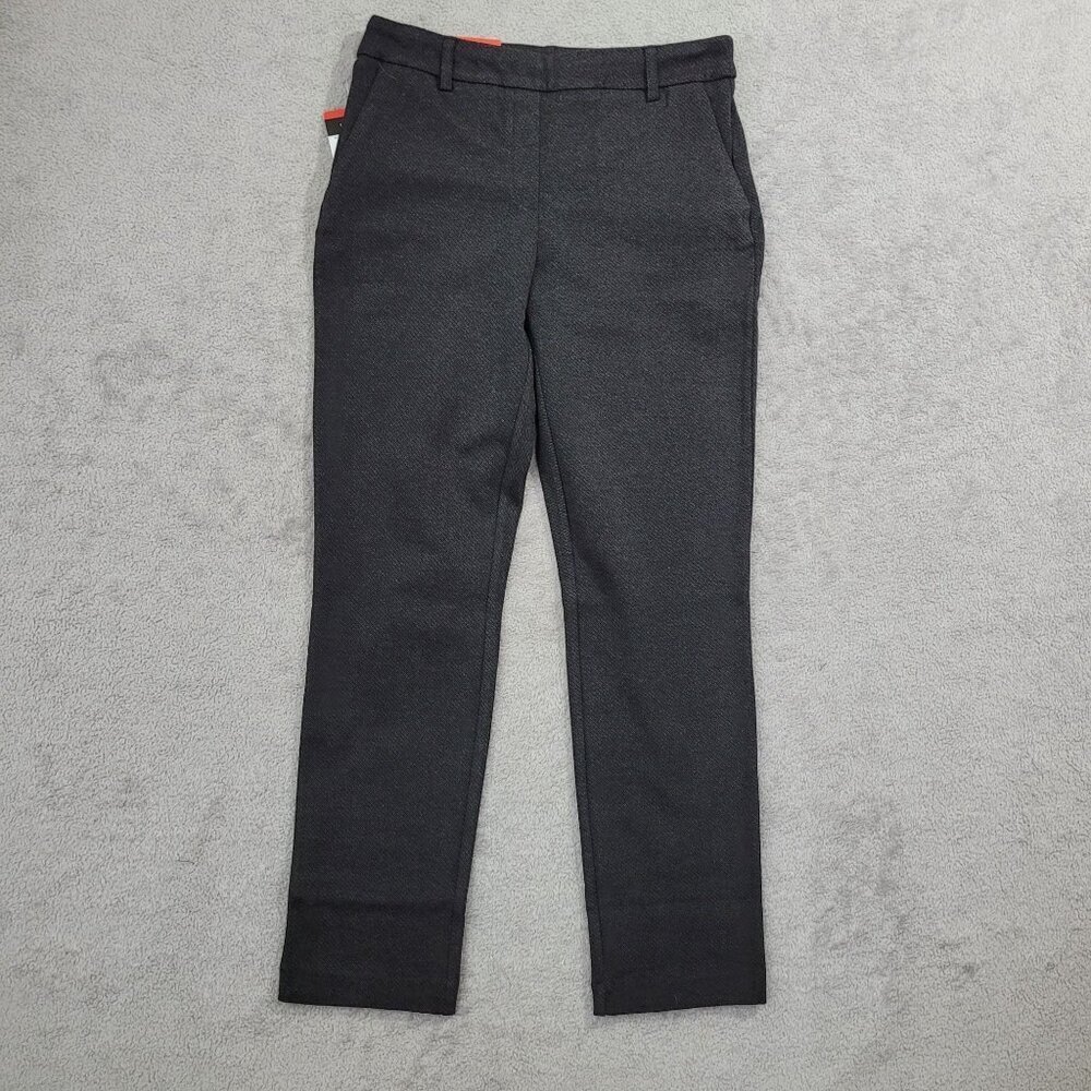 NEW Dalia Womens M Mid Rise Tummy Control Charcoal Pants Slim leg Dress Pants